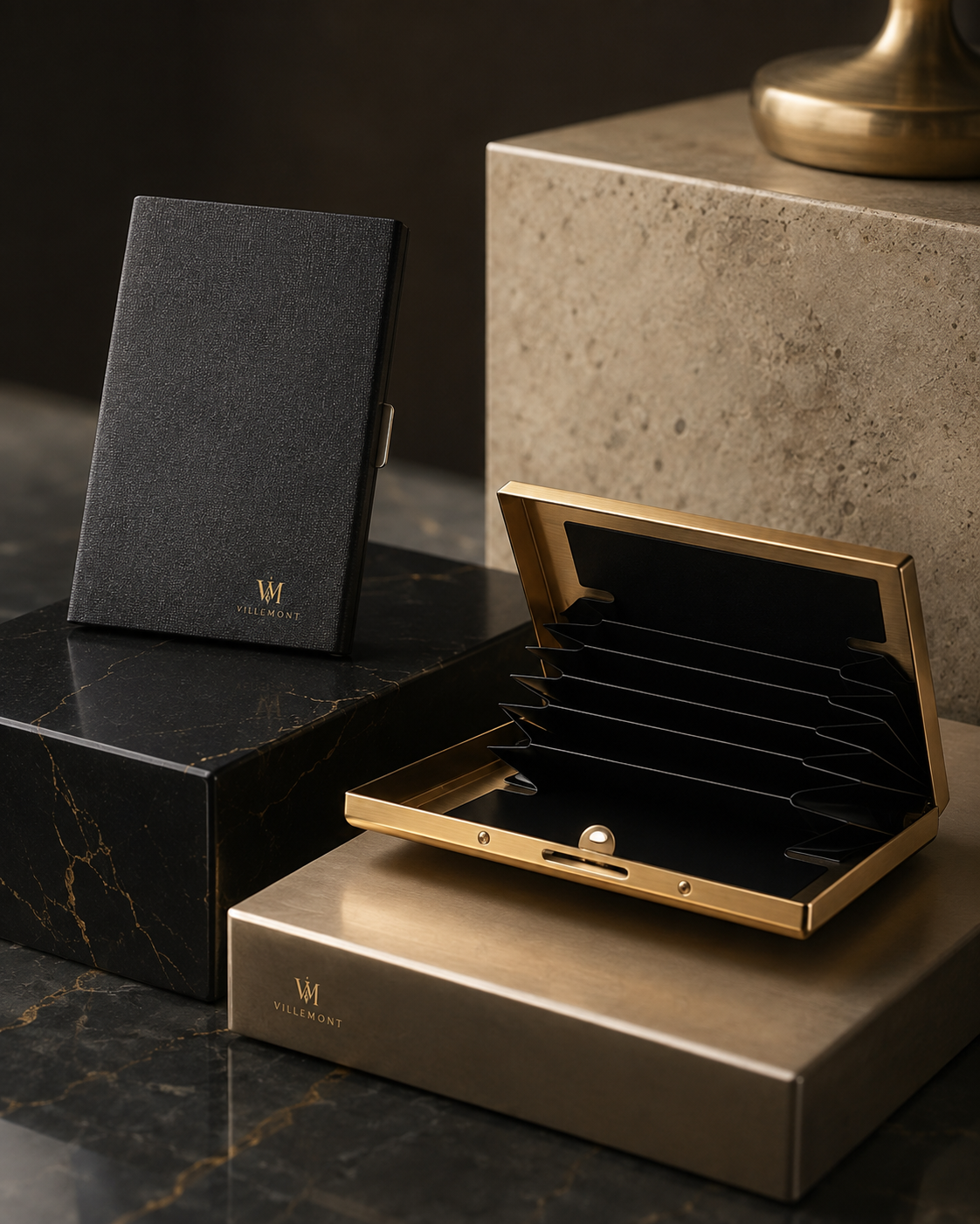 Velmonte Luxury Business Card Holder Gold