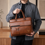 Velmonte Men’s Vintage Brown Business Briefcase